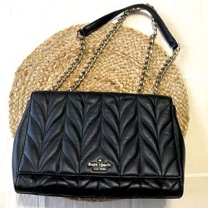 Kate Spade Black Leather Quilted Purse